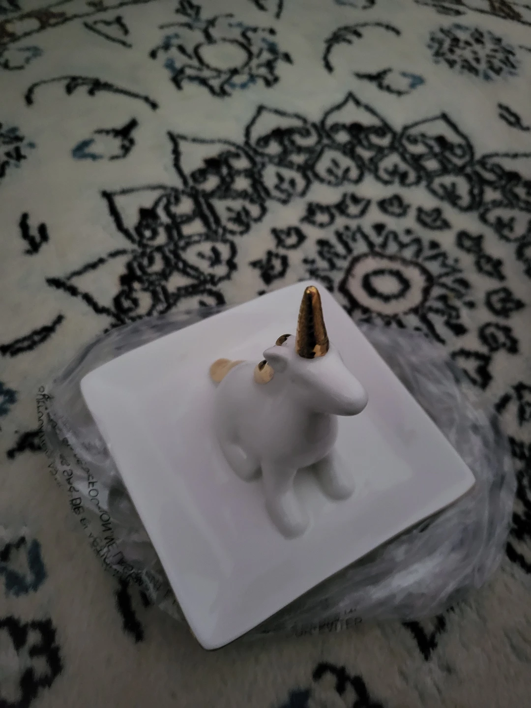 White Ceramic Unicorn Ring Dish - photo 2