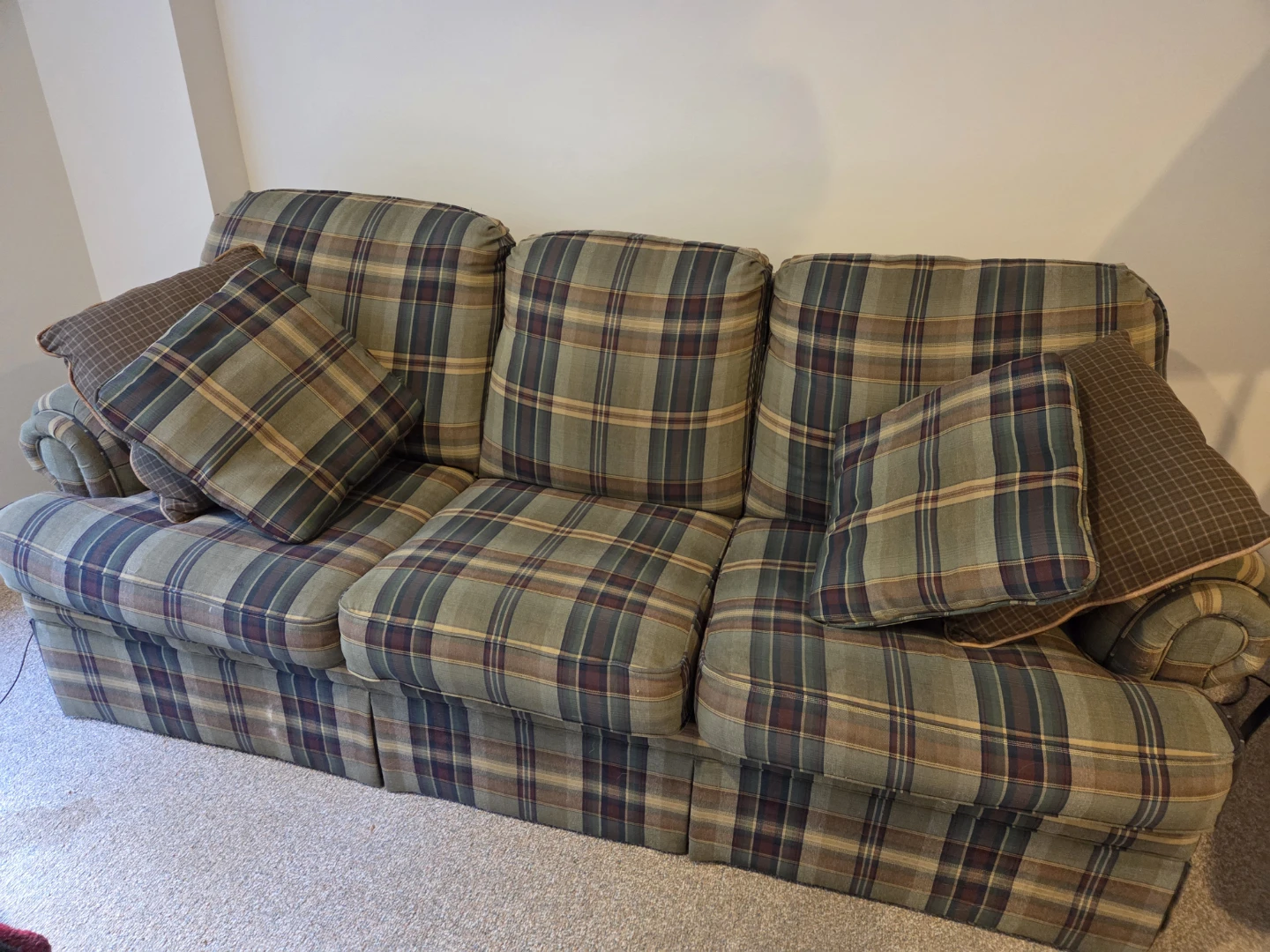 Plaid Sofa Bed Accent Pillows