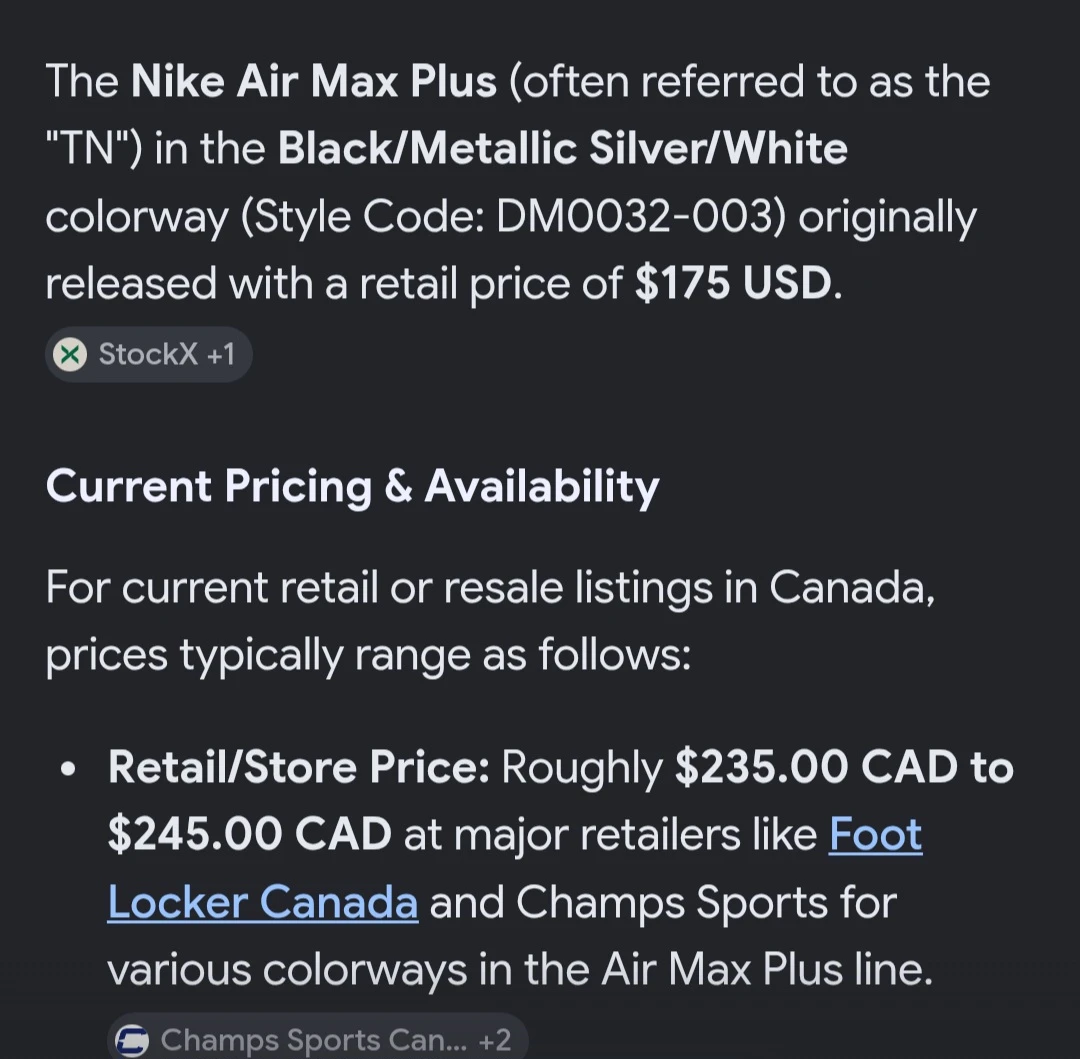 Nike Air Max Plus TN "Black Metallic Silver/White" Sneakers - photo 3