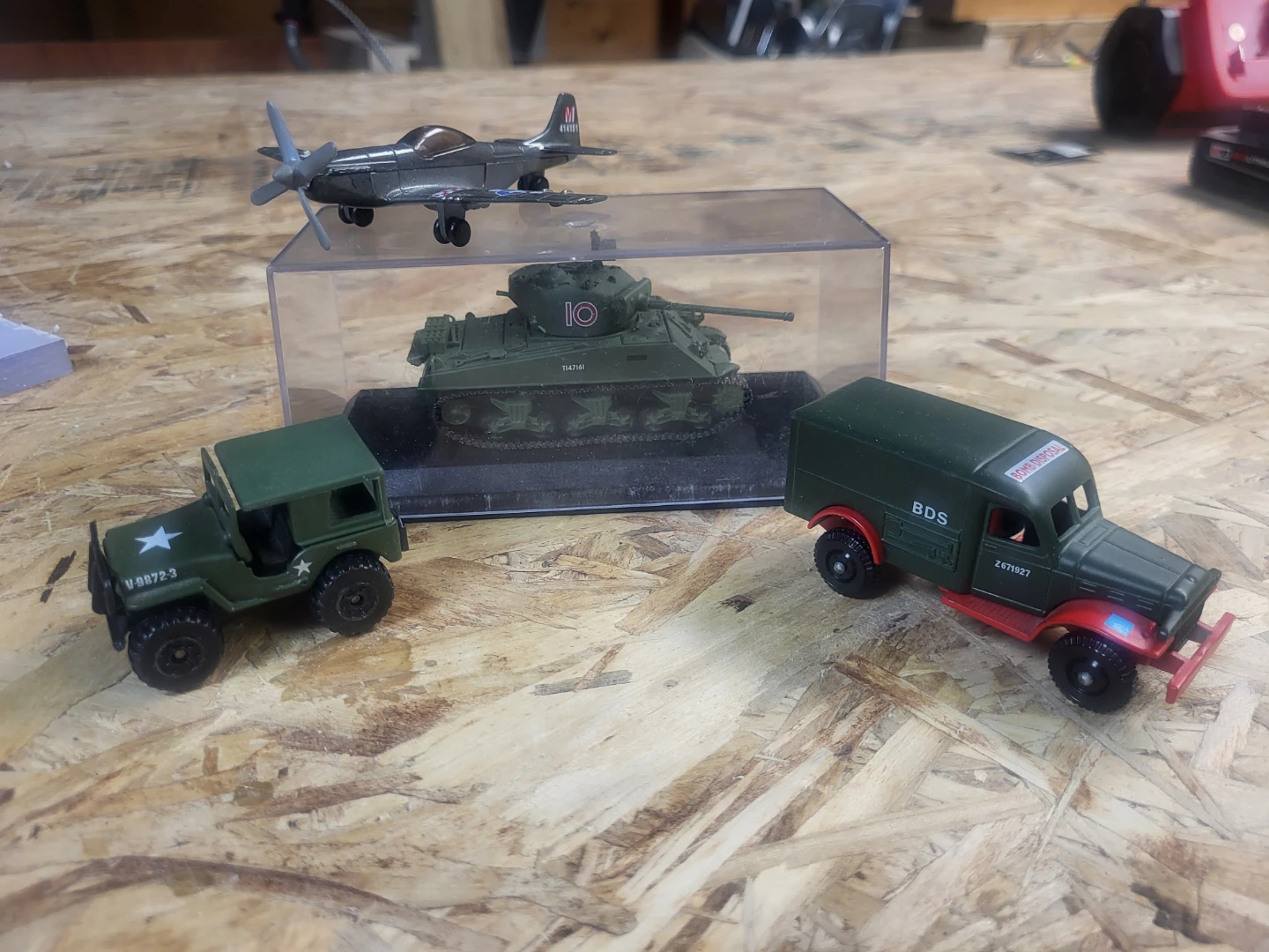 Assorted Die-Cast Model Cars, Trucks, and Plane