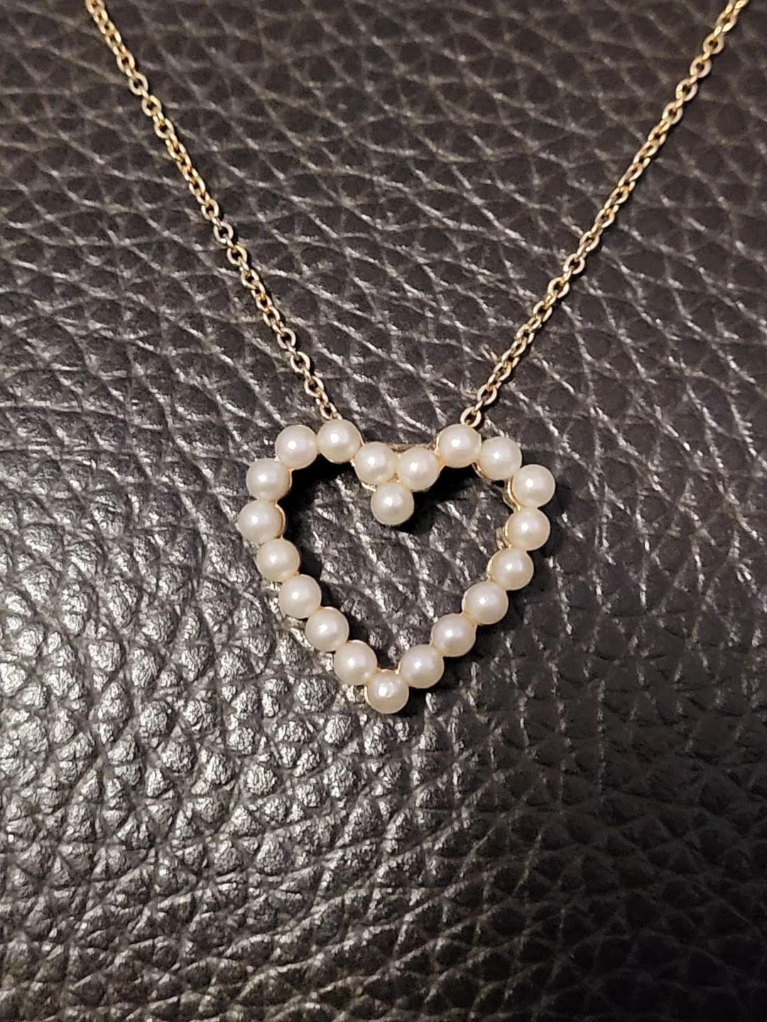 Gold-tone Heart Necklace with Pearls - photo 2