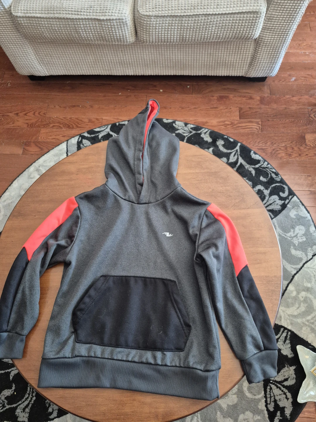 Athletic Works Grey Hoodie with Orange Accents