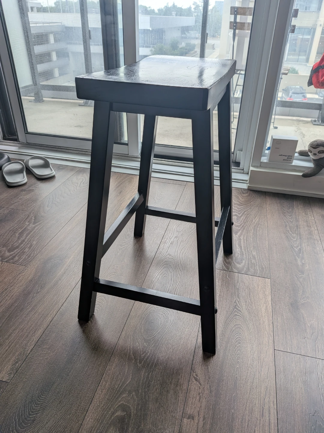 Black Wooden Bar Stool - photo 3