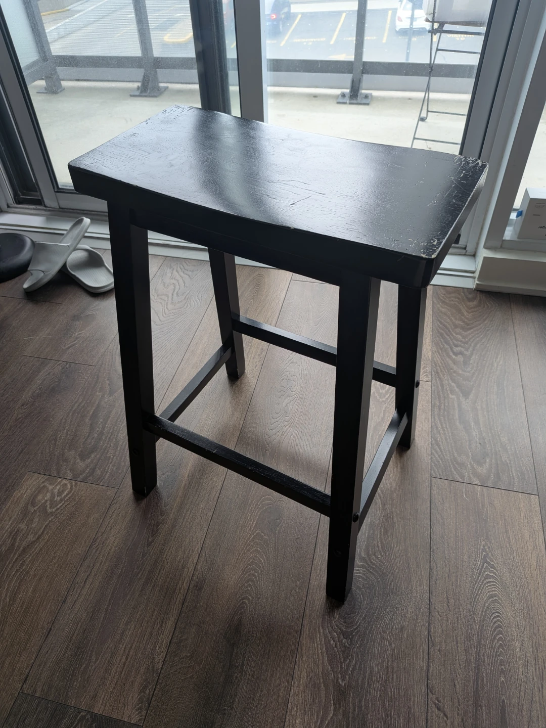 Black Wooden Bar Stool - photo 5