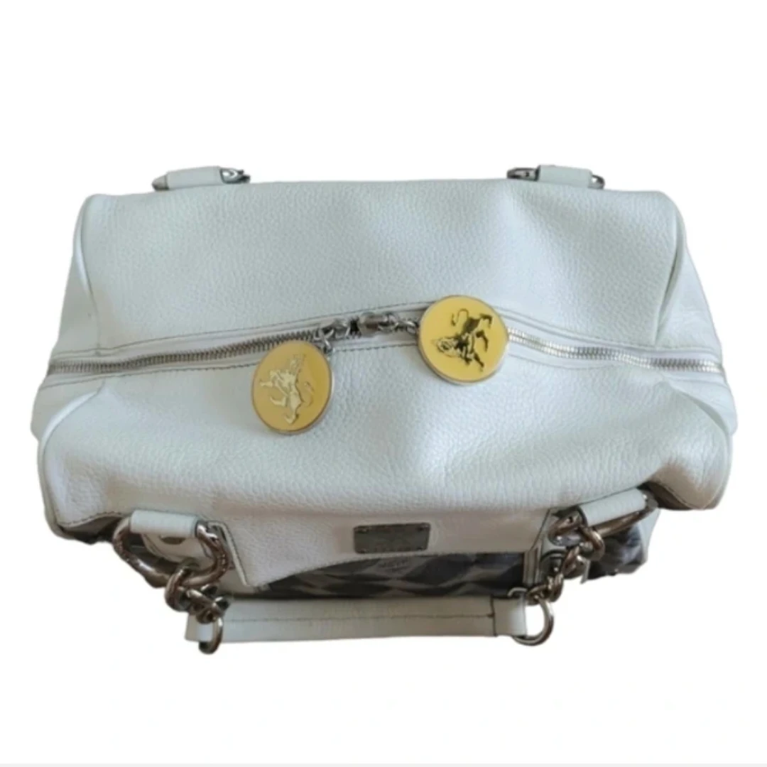 MCM White Leather & Gray Monogram Bag - photo 3