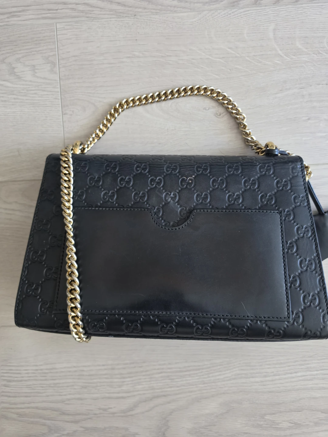 Black Gucci Monogram Chain Shoulder Bag - photo 3
