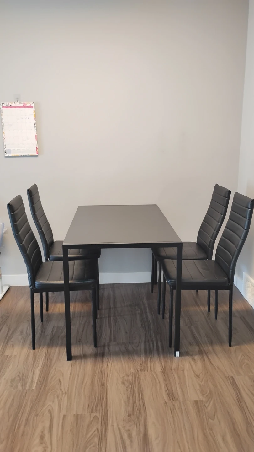 Black Dining Set with 4 Chairs - photo 2