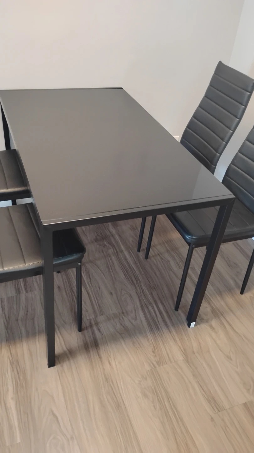 Black Dining Set with 4 Chairs - photo 3