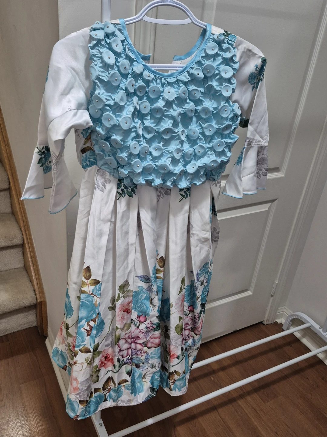 Girls' Dresses - Pink Sequins, Floral, Orange Ruffles, Striped - photo 5