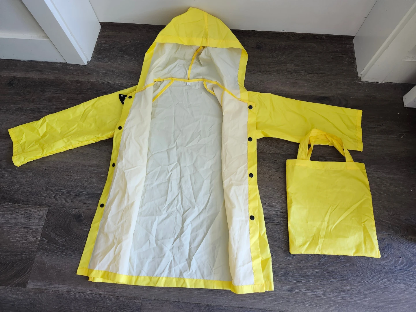 Yellow Raincoat with Matching Bag