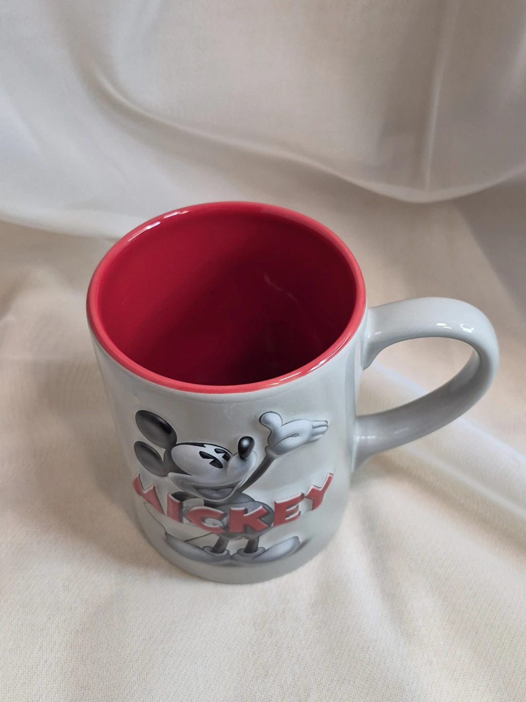 Disney 3D Mickey Mouse Mug Grey Silhouette with Red Details Mug - photo 4