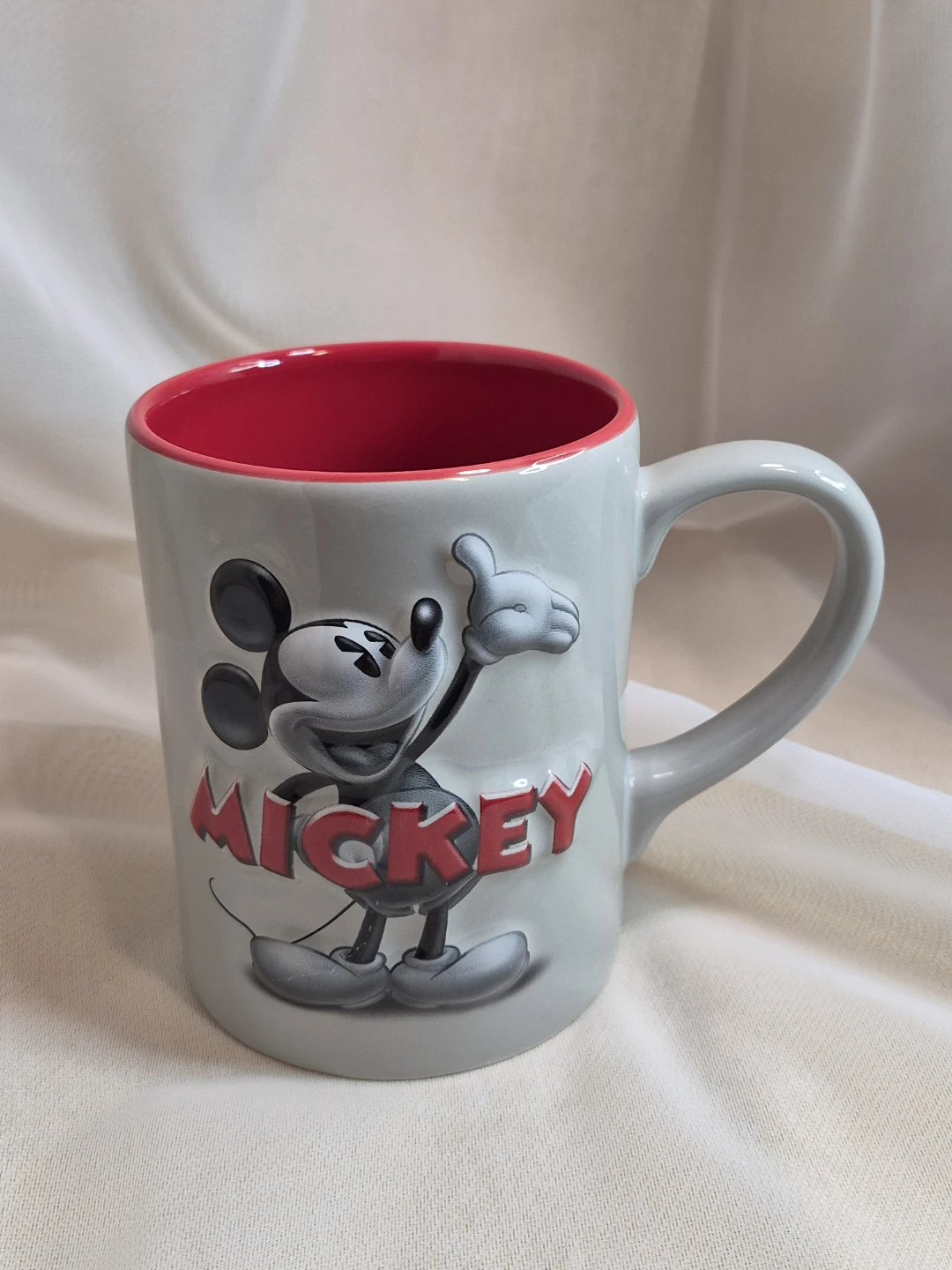 Disney 3D Mickey Mouse Mug Grey Silhouette with Red Details Mug - photo 5
