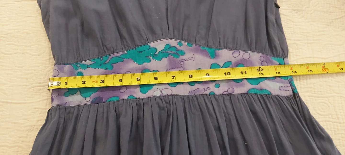 Blue Sundress with Purple and Teal Pattern - photo 3