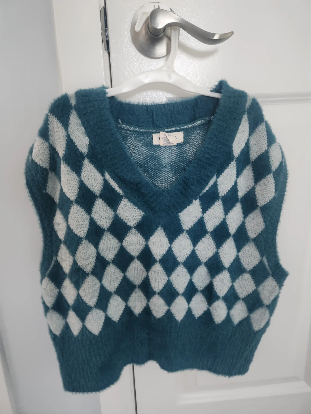 Turquoise + Grey Sweater Vest