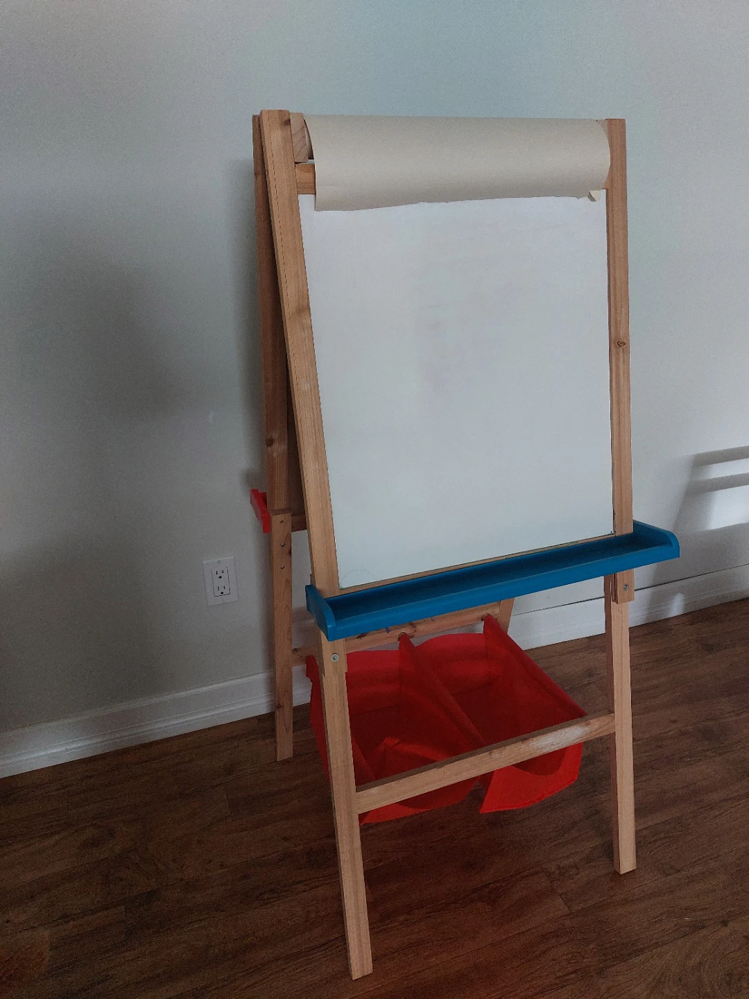 Wooden Art Easel with Chalkboard and Storage - photo 2
