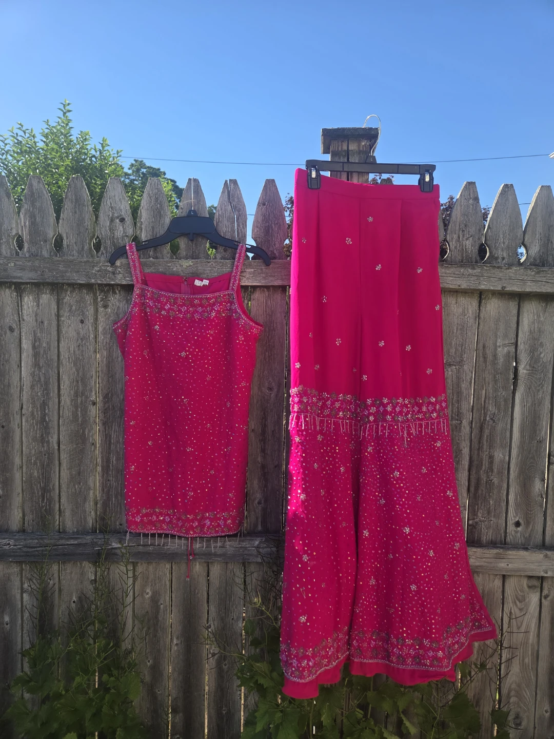 Beaded Pink Kameez and Pants Set