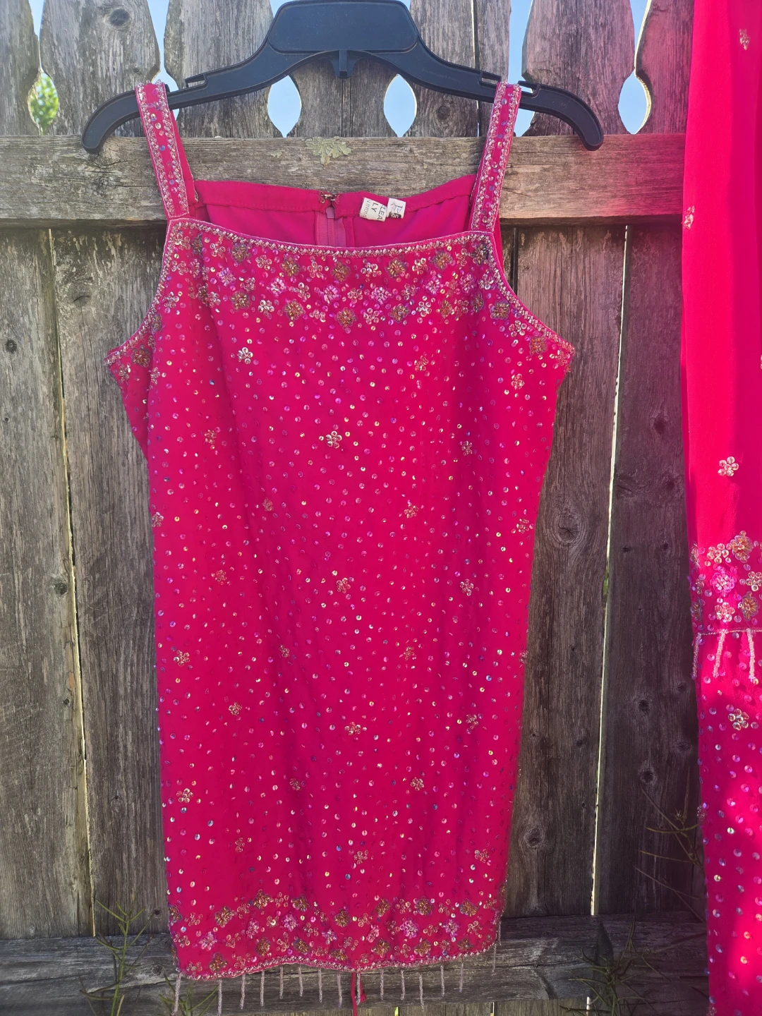 Beaded Pink Kameez and Pants Set - photo 2
