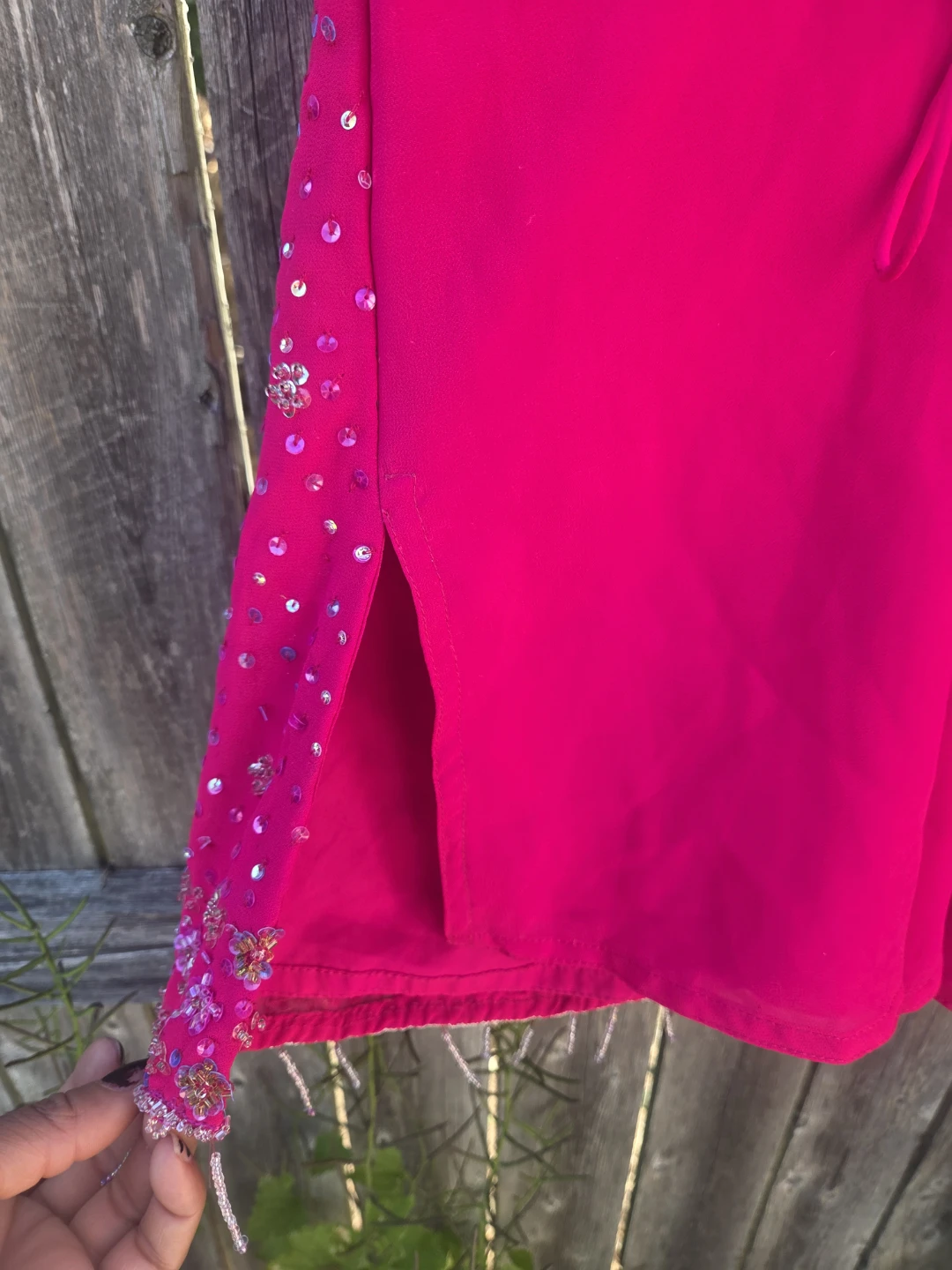 Beaded Pink Kameez and Pants Set - photo 5