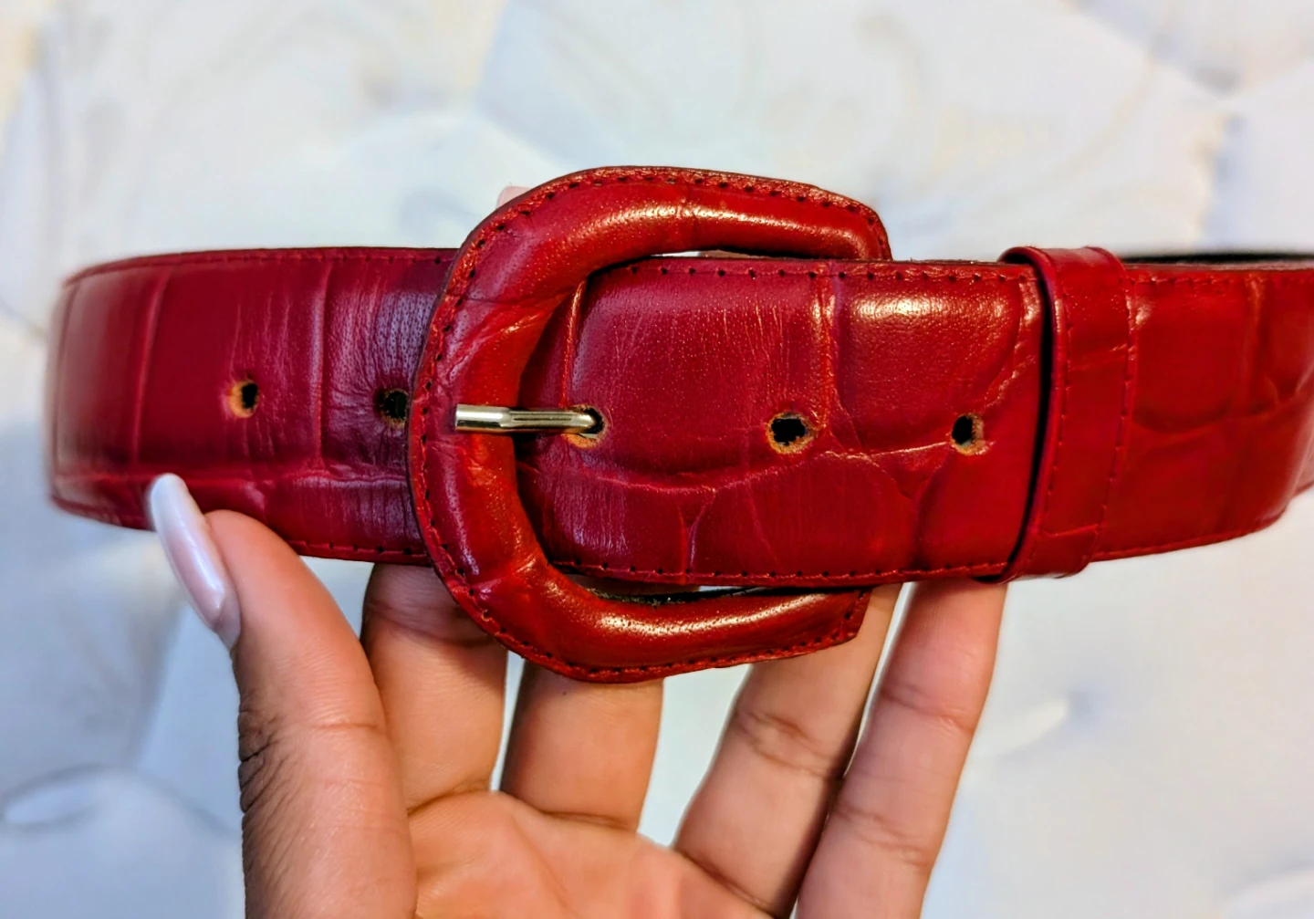 Braemar by Jeremy Scott Red Full Grain Leather Belt