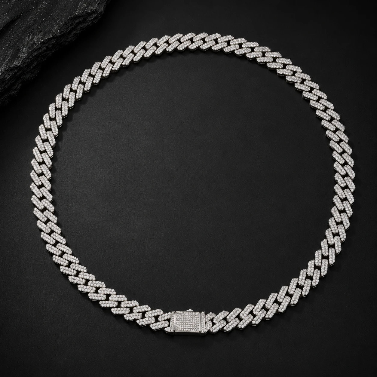 12mm VVS1 Moissanite Cuban Chain 22 inch - photo 3