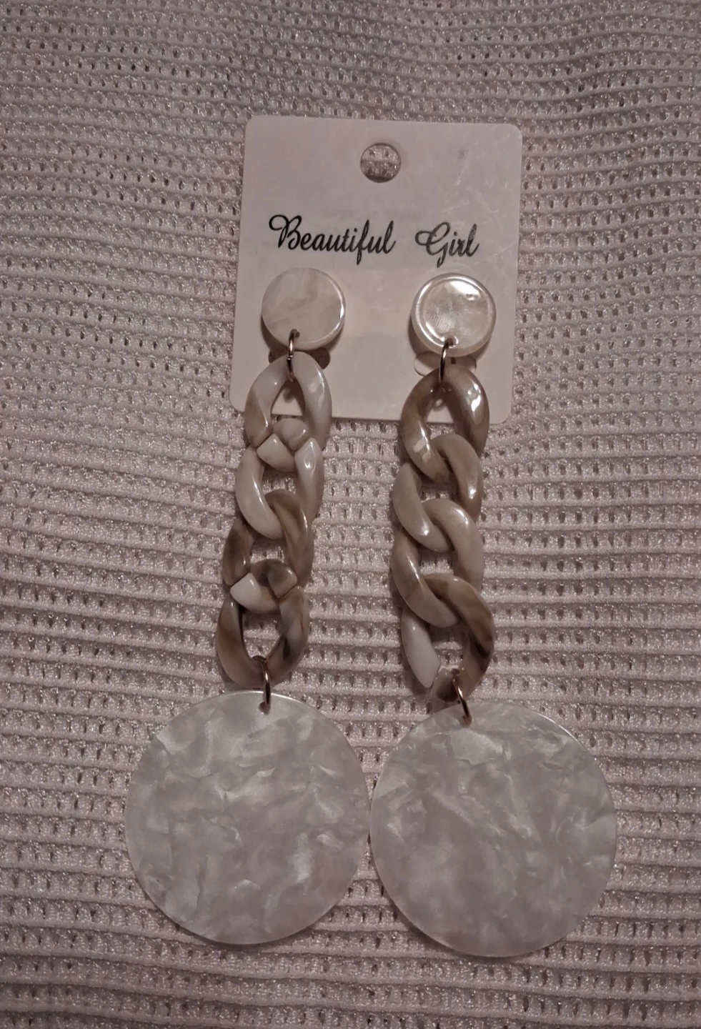 Beautiful Girl Chain Link Drop Earrings