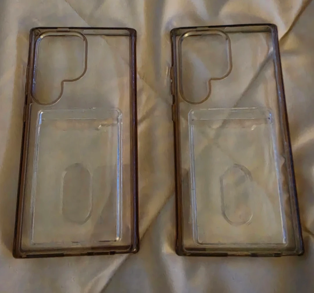 Clear Phone Case for Samsung S24 with Card Holder (2-Pack)