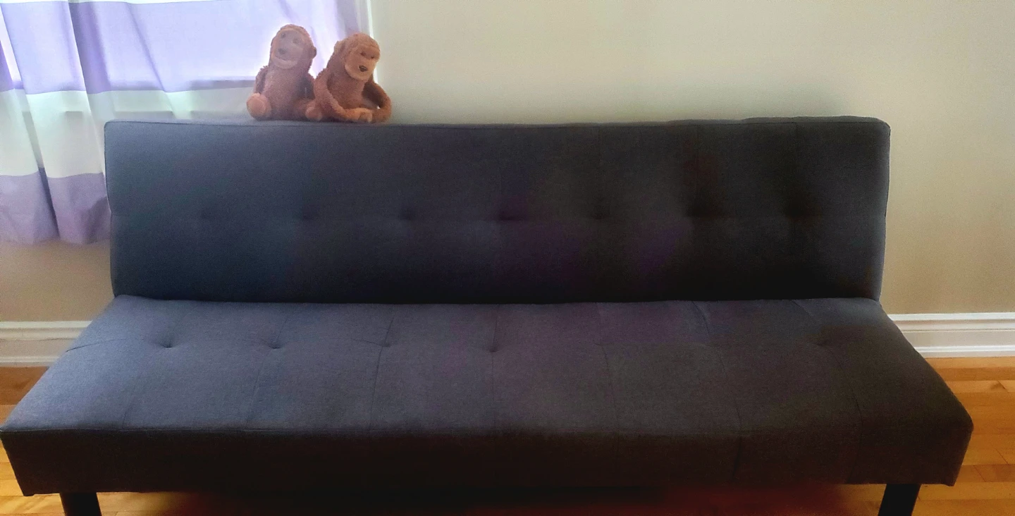 Dark Grey Tufted Futon Sofa - photo 2