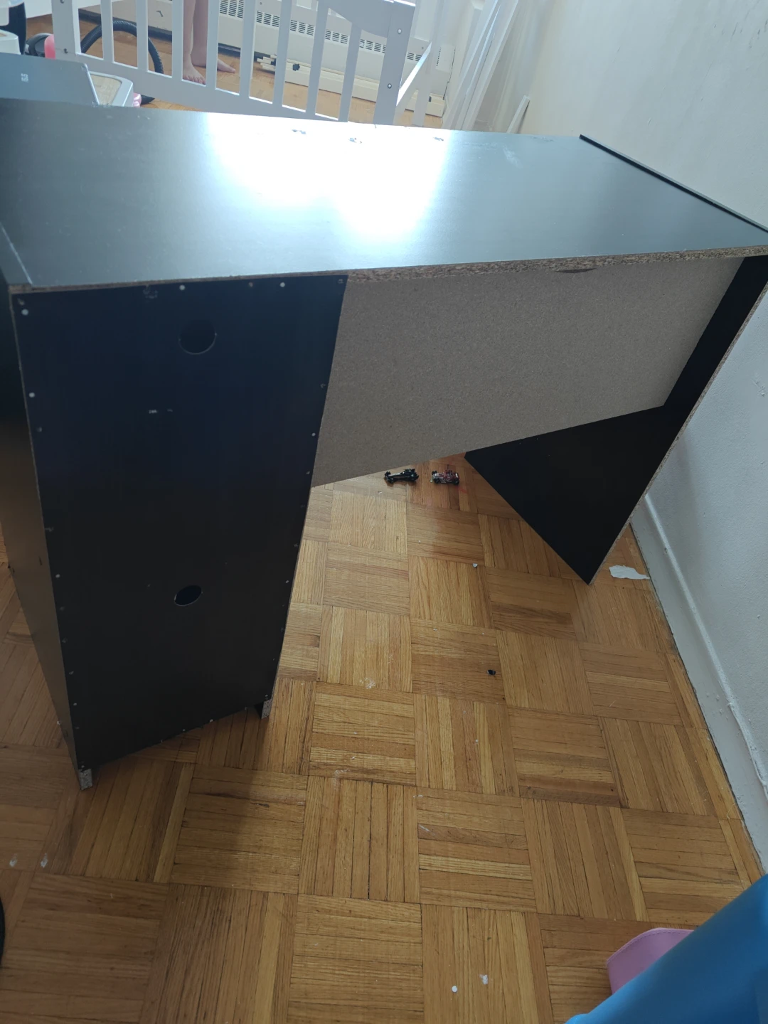 Black Desk with Storage Cabinet moving sale - photo 2