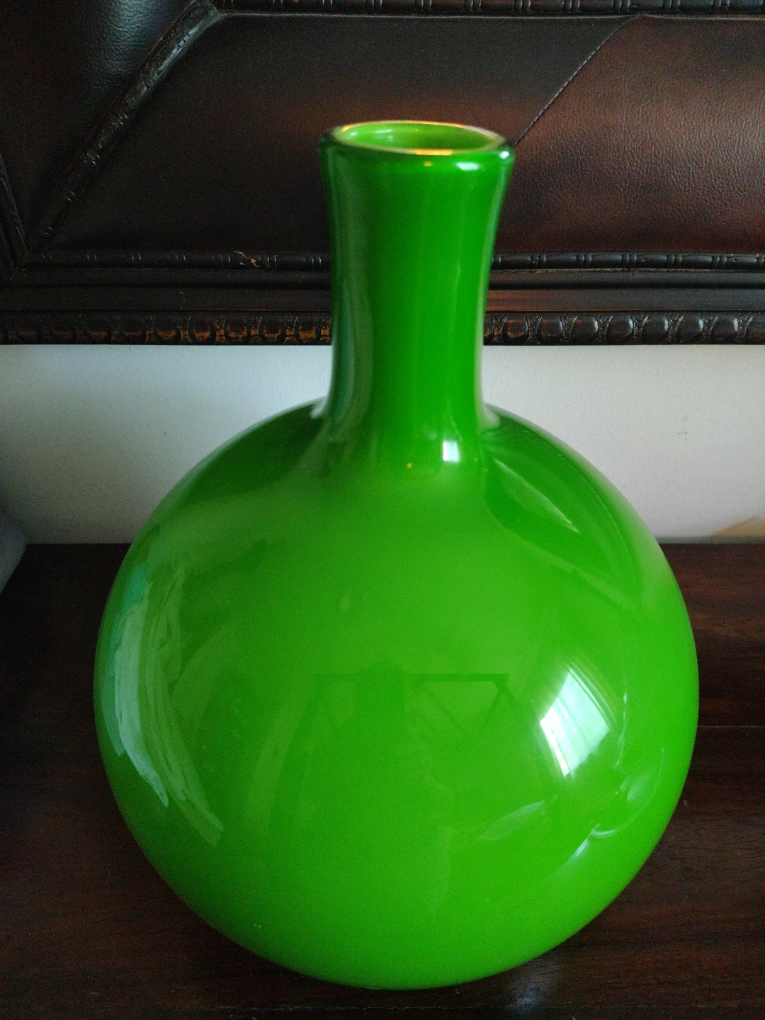 Vibrant Green Glass Vase