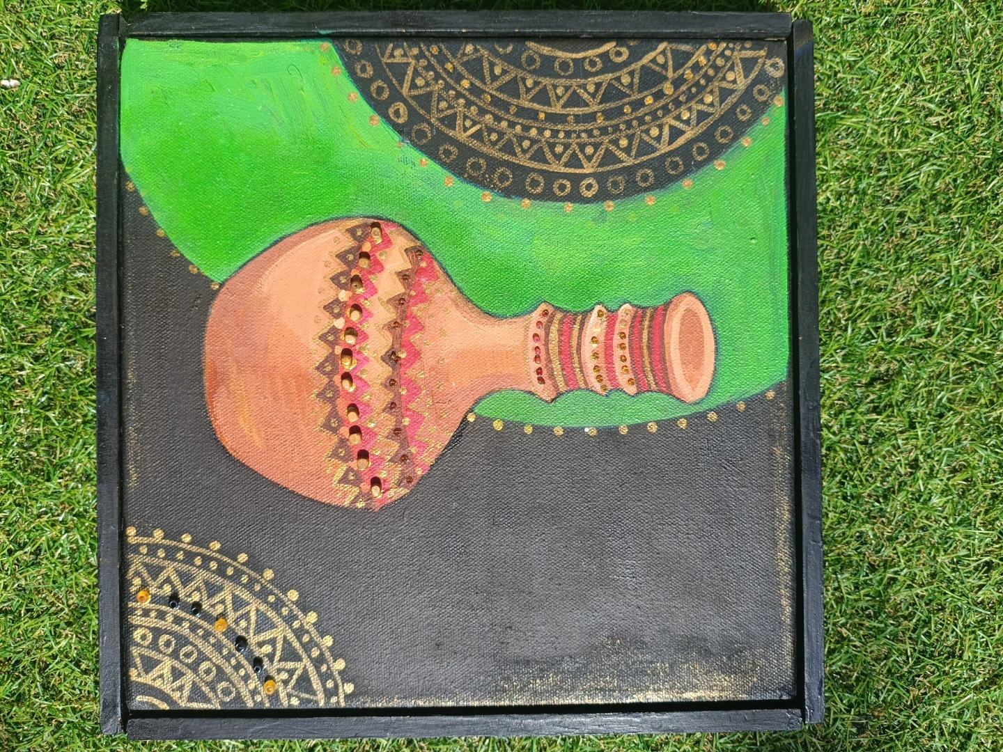 Set of 3 Hand-Painted Ceramic Pot Wall Art - photo 3