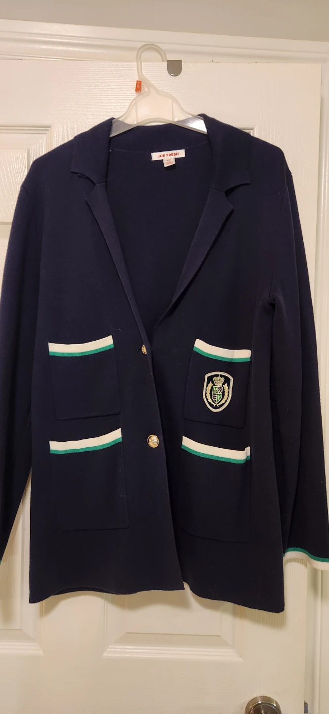 Joe Fresh Navy Blue Blazer with Crest Detail