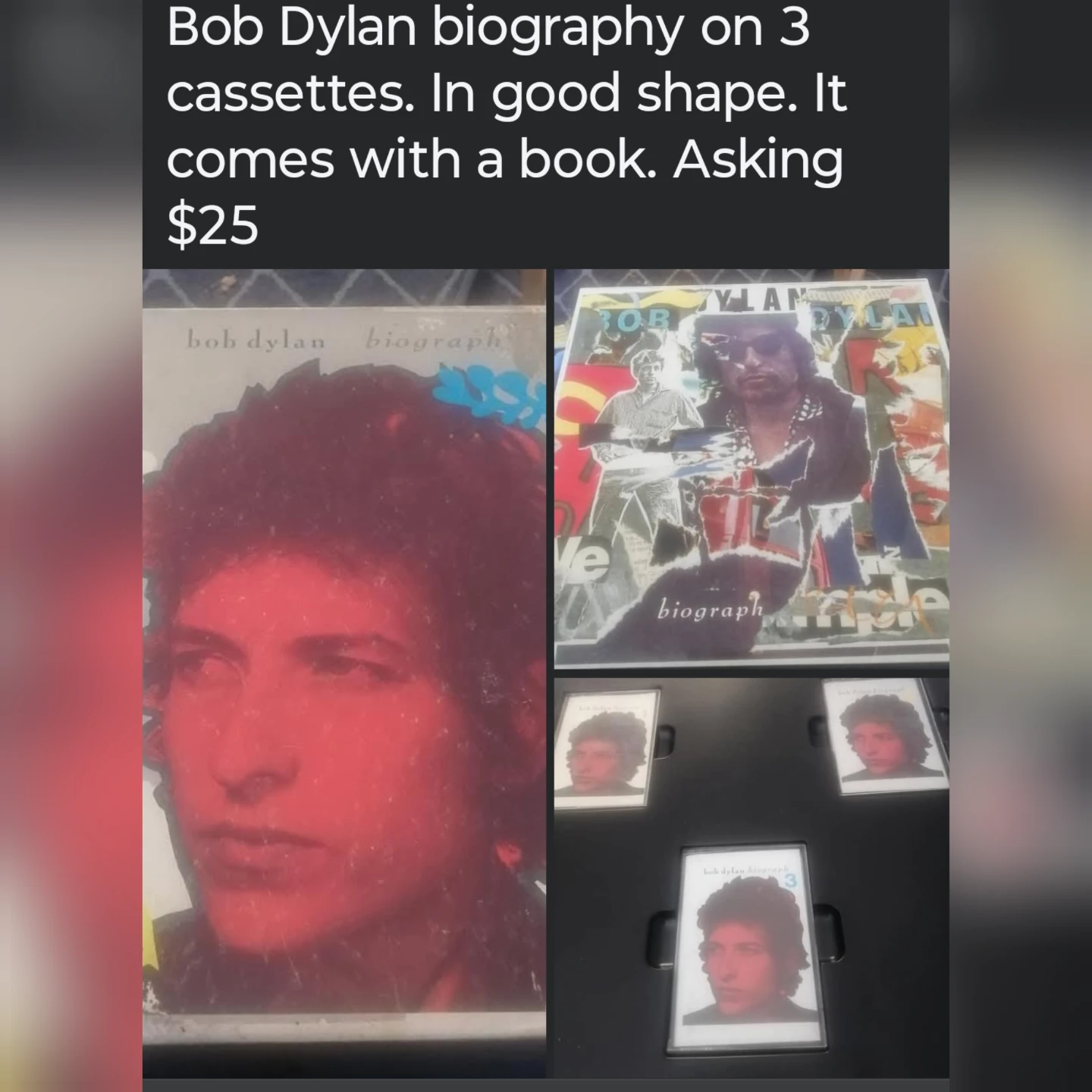 Bob Dylan Biography on 3 Cassettes with Book