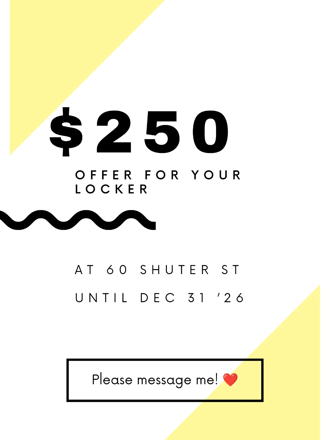 Seeking locker at Church & Shuter