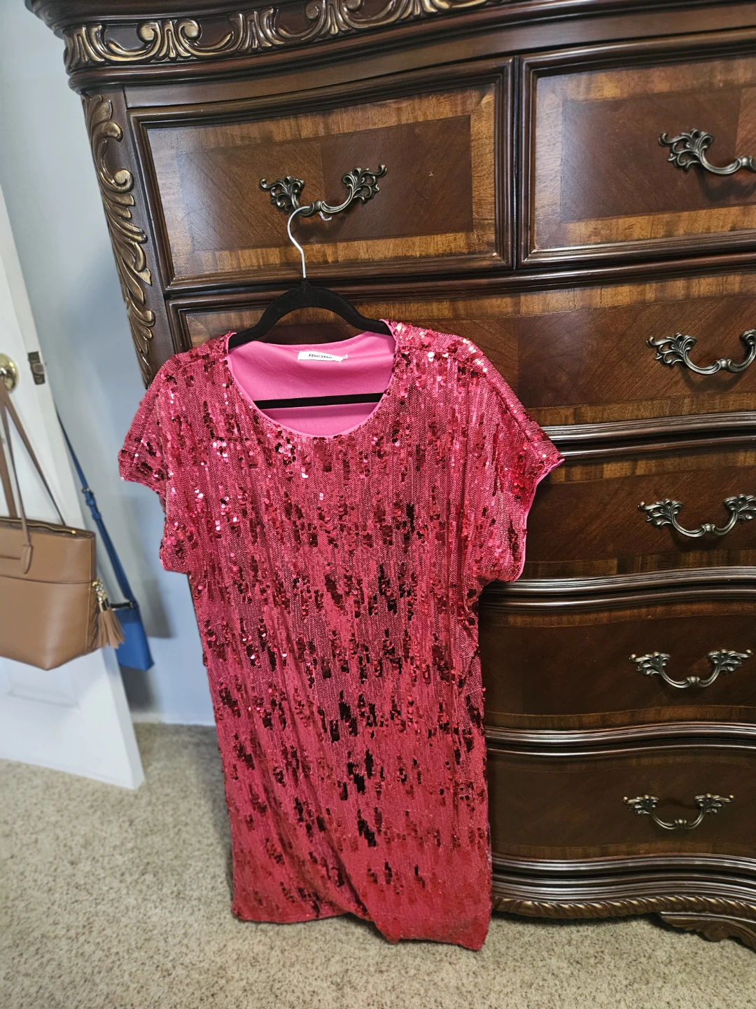 Femi Semi Pink Sequin Dress