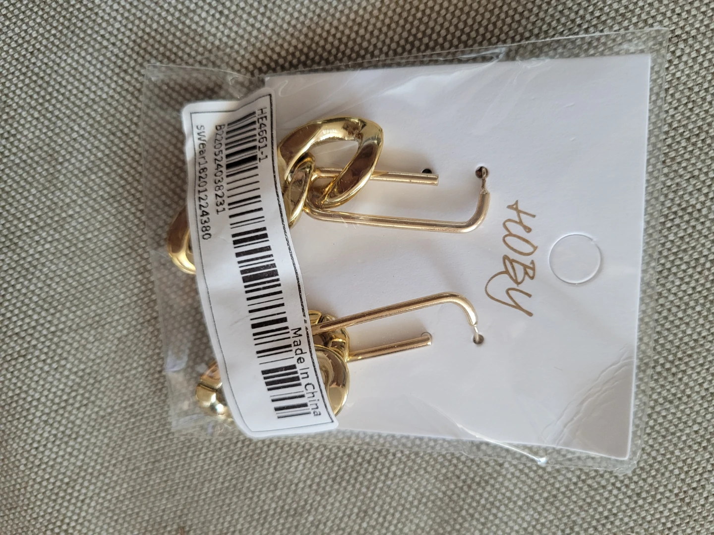Gold Link Hoop Earrings