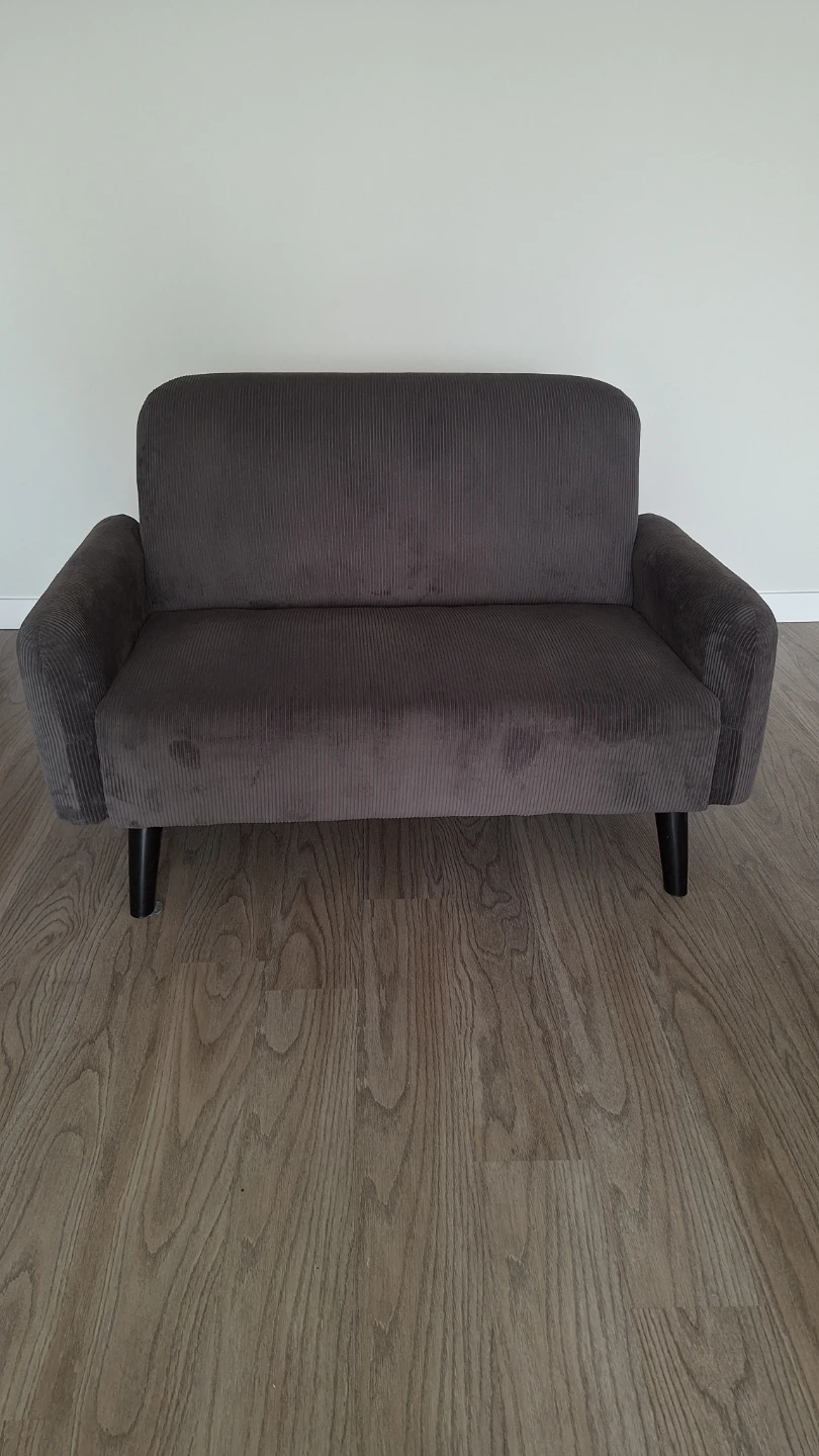 Grey Corduroy Loveseat