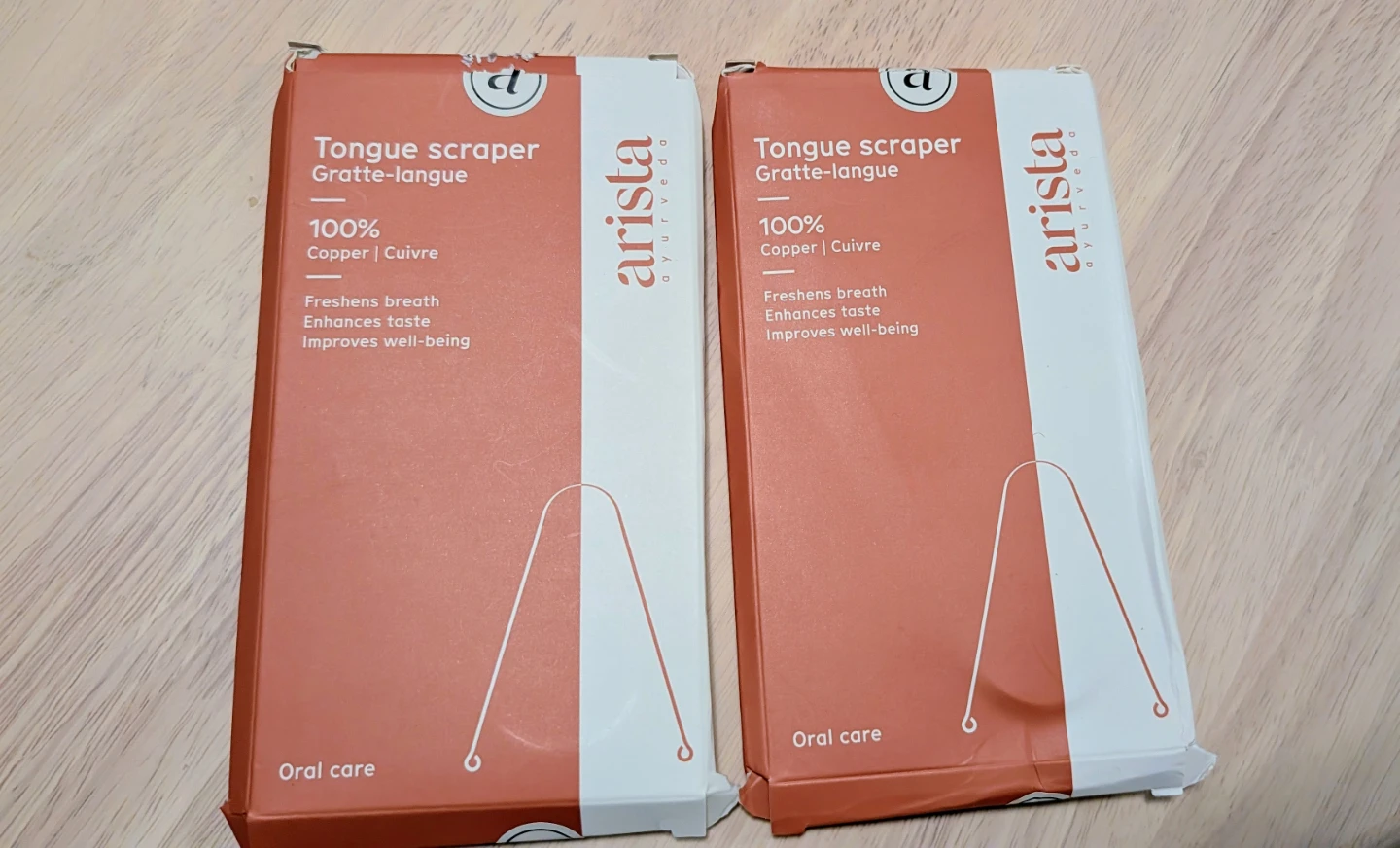 Arista Ayurveda 100% Copper Tongue Scraper - 2 Pack