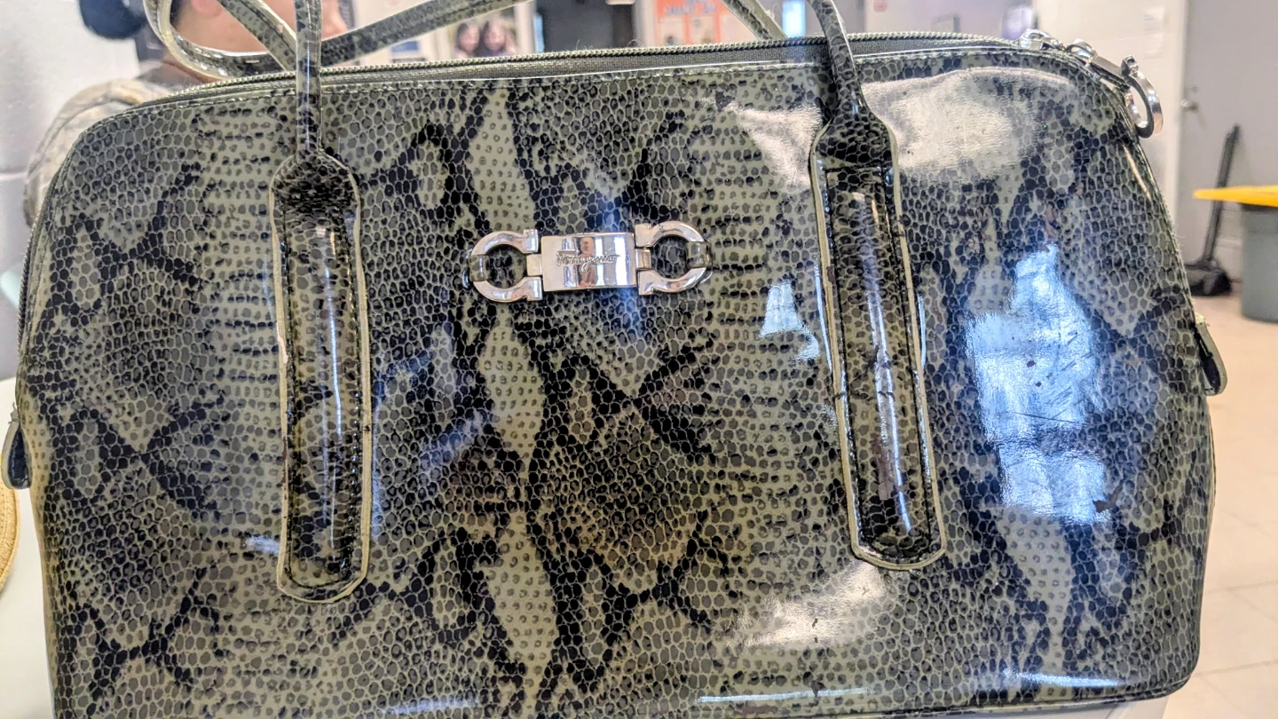 Salvatore Ferragamo Gancini Snakeskin Shoulder Bag