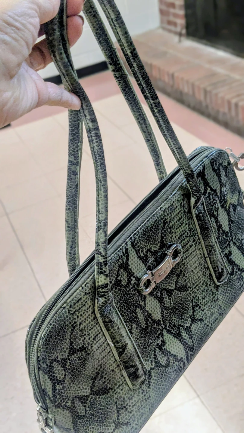 Salvatore Ferragamo Gancini Snakeskin Shoulder Bag - photo 2