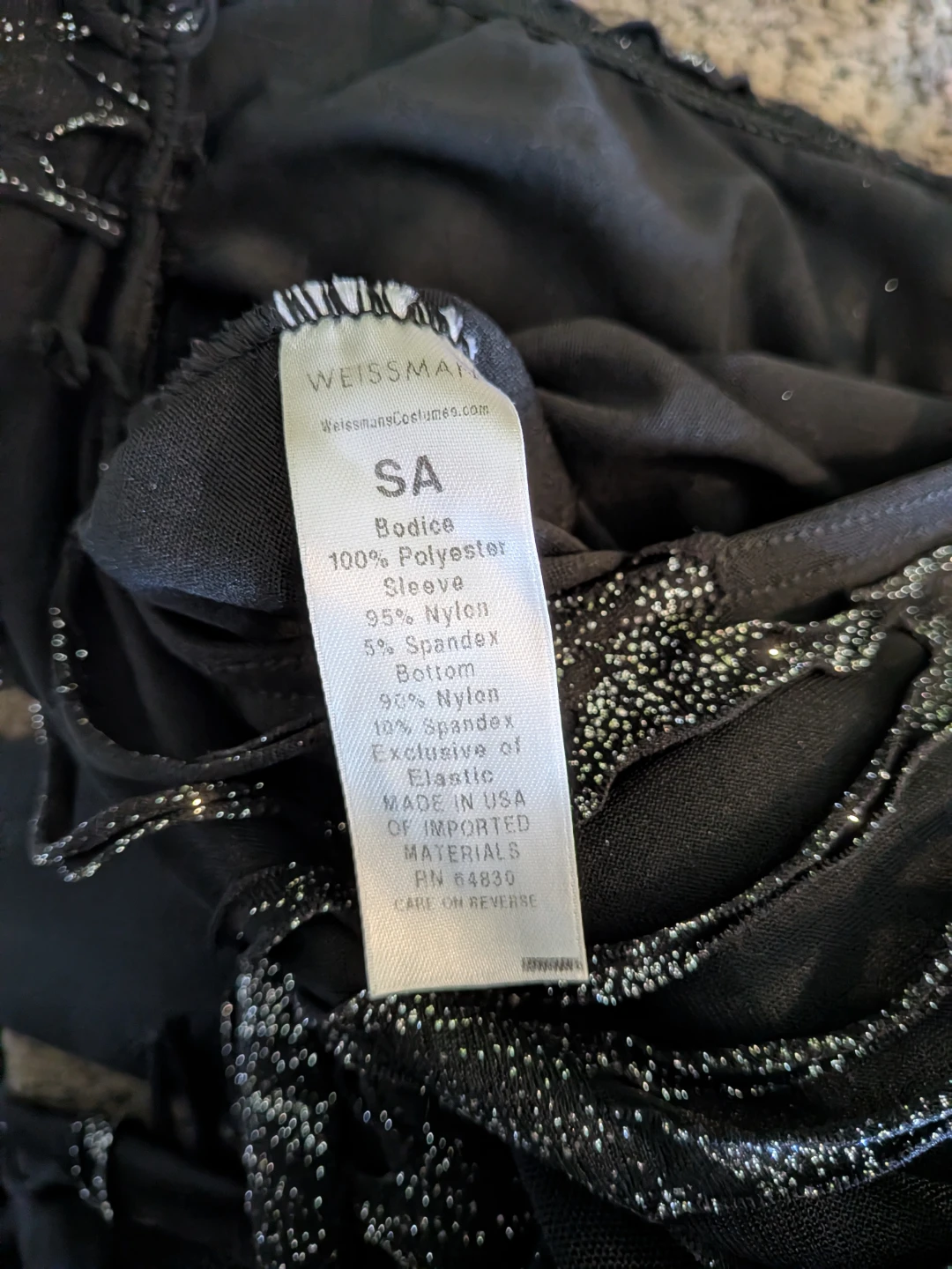 Black sparkley dance Costume Size small - photo 3