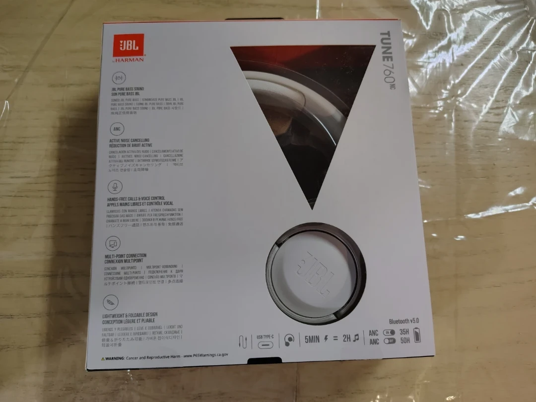 JBL TUNE 760NC White Wireless Headphones like new in box - photo 2