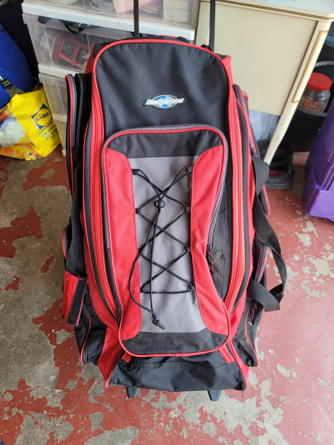 Destinations Red & Black Rolling Duffel Bag