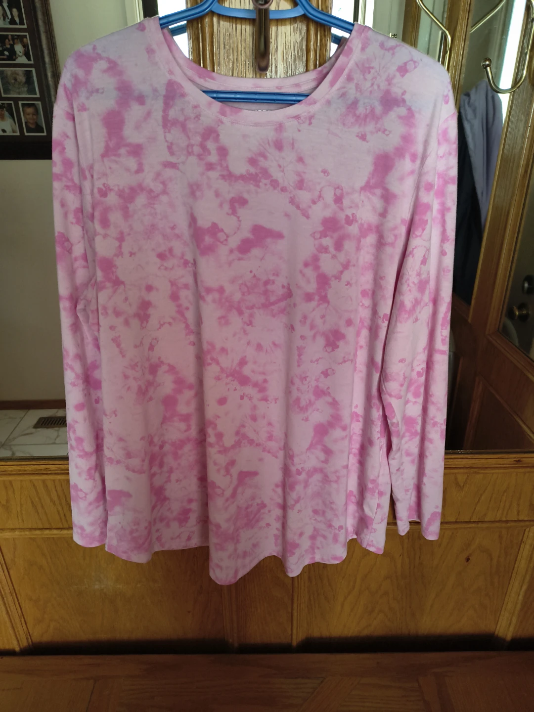 Joe Fresh Active Pink Tie-Dye Long Sleeve Shirt 1X
