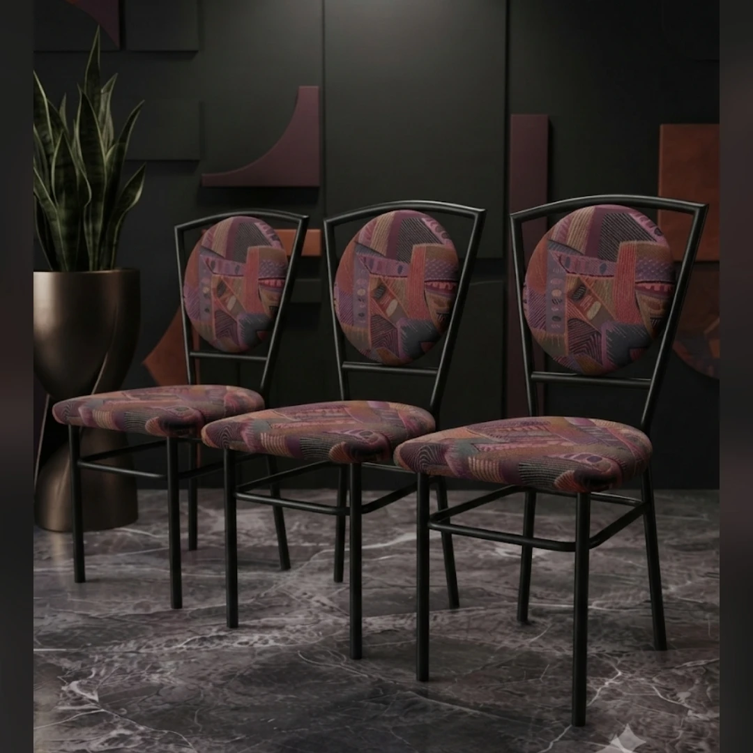 Dining Chairs with Patterned Upholstery