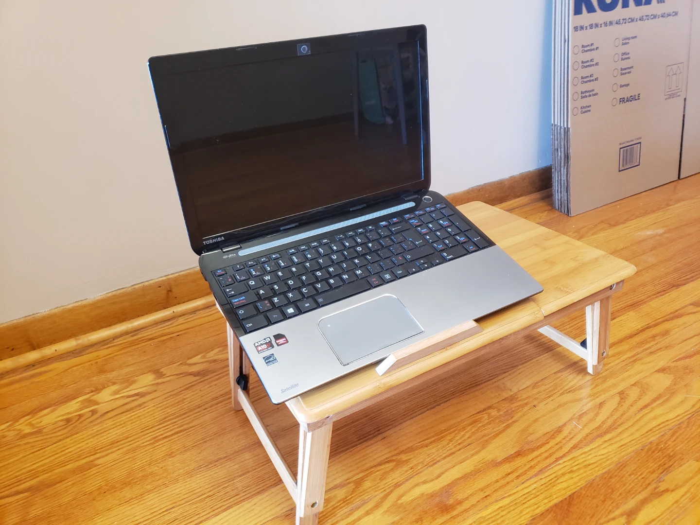 Adjustable Bamboo Laptop Desk with Drawer - photo 5
