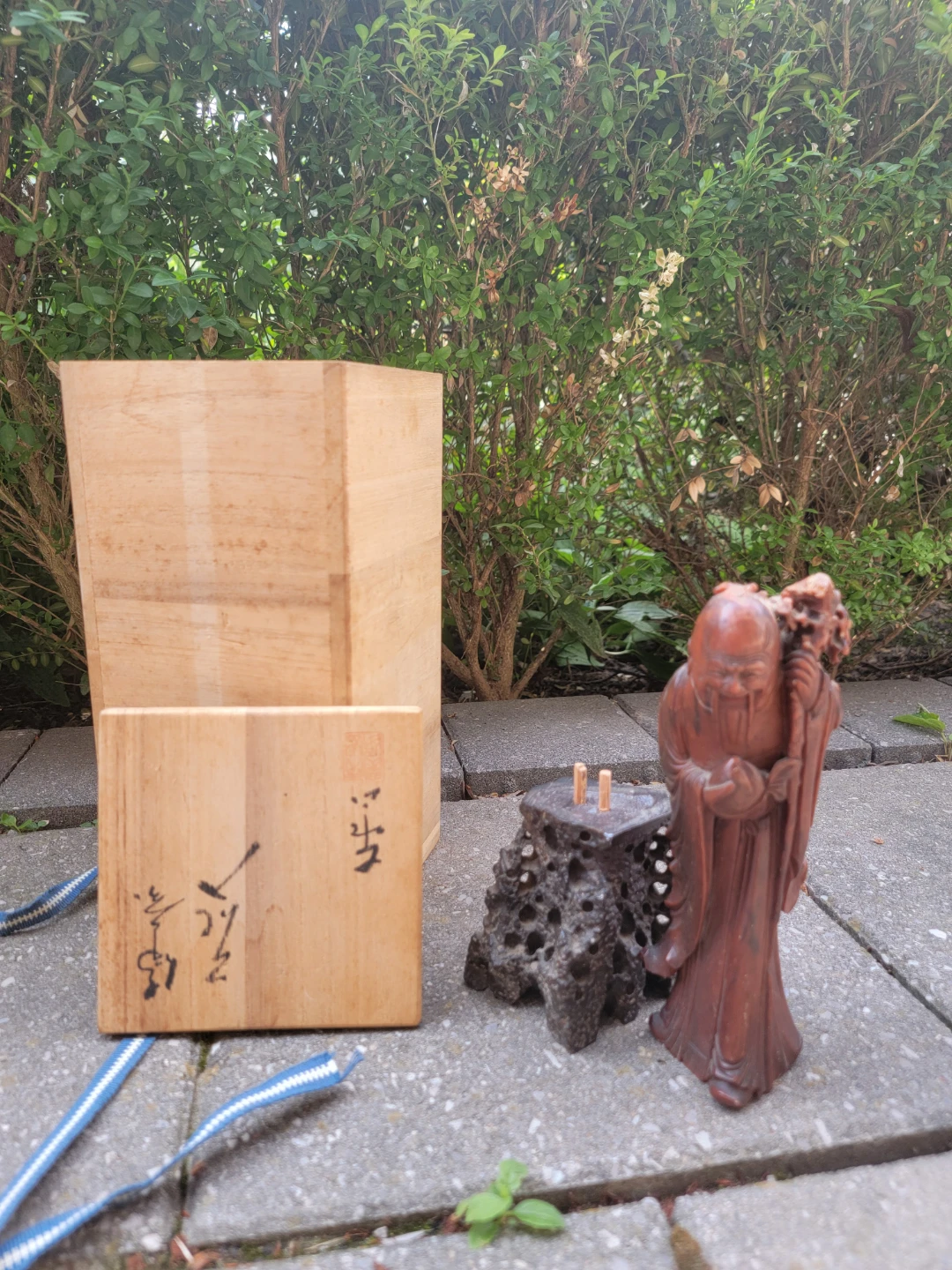 Vintage Carved Figurine with Wooden Box - photo 2