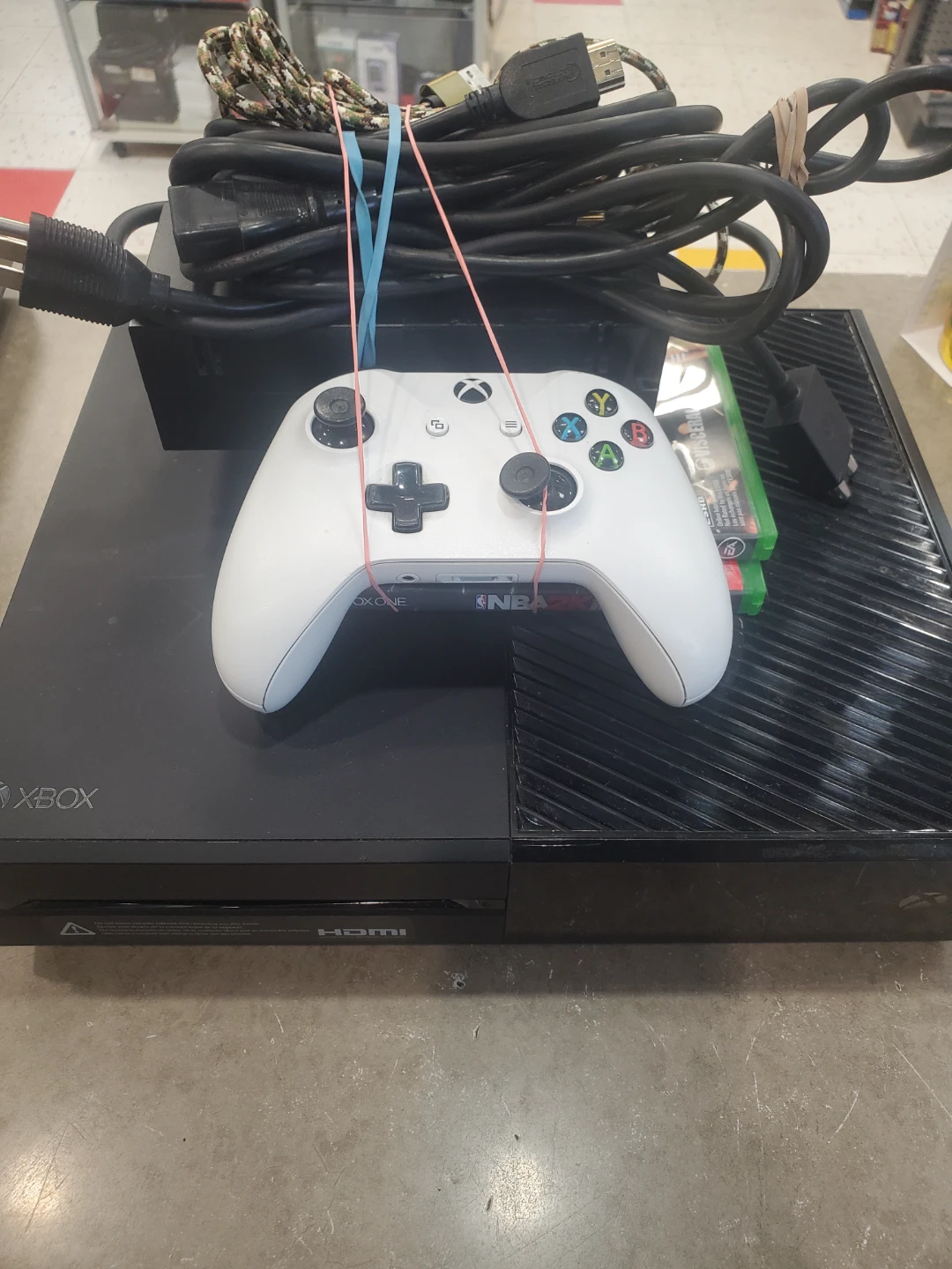 Xbox One Console 1TB with White Controller and Cables