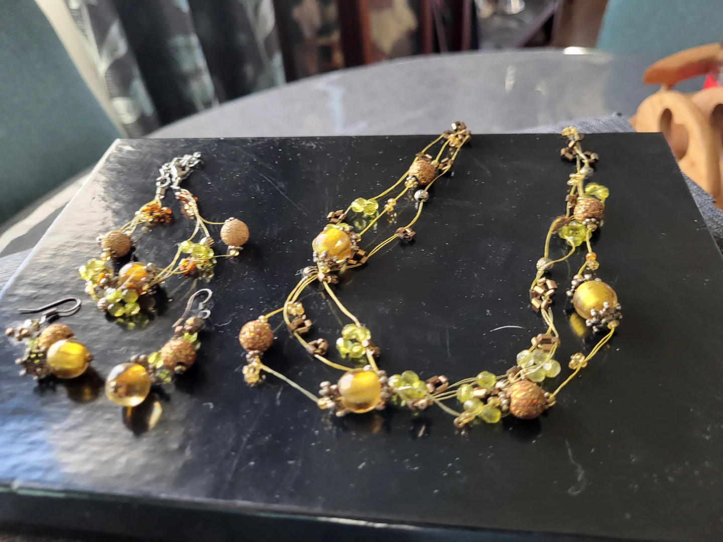 Beaded Necklace, Bracelet and Earring Set