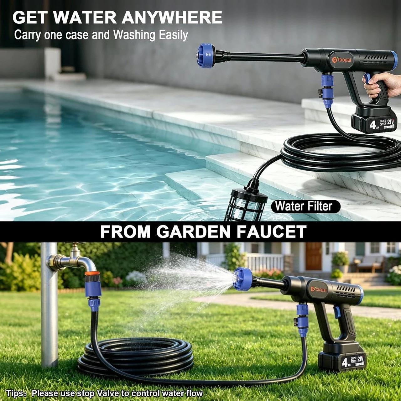 NEW 1100PSI Pressure Power Washer Cordless Brushless 2 batteries - photo 5