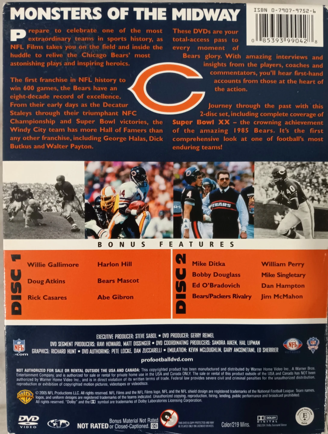 Chicago Bears: The Complete History (2-Disc DVD Set) - photo 2